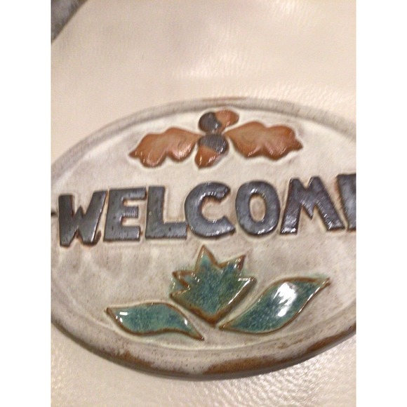 Welcome Sign For Home Clay Signed On The Back By Canterbury Pottery Co - Picture 2 of 6